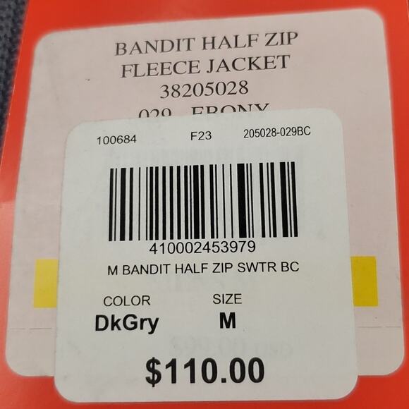 Spyder Bandit 1/2 Zip Fleece Jacket, EBONY Size Medium - Picture 7 of 10